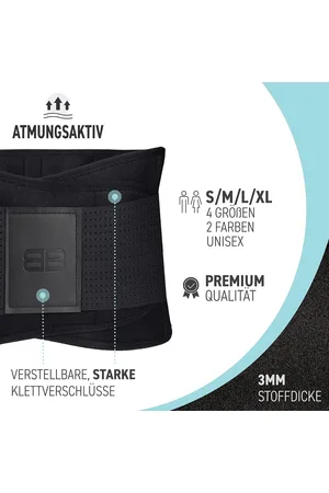 Merkloos Ruggordel - innovatieve lendensteun - rugbandage verlicht rugpijn - nierriem voor rugsteun - 3 maten (M, )