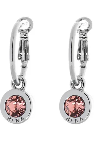 Biba Oorhangers Zilver met gekleurde steen Groot