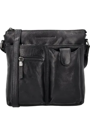 Hide & Stitches Porto Crossbody Schoudertas - Handige Vakken - - 100% Leer