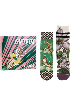 Xpooos Dames giftbox 2P (halfhoge) sokken uma & clematis