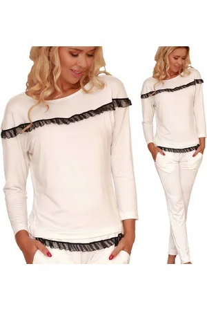 Merkloos Hoogwardige viscose pyjama set- - lage taille L/XL