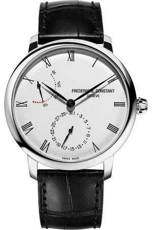 Frederique Constant Slimline FC-723WR3S6 Horloge - Leer - Zwart - Ø 40 mm