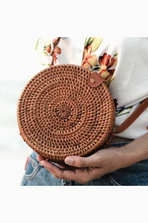 Merkloos Rootz-crossbodytas | Bali Tas SENJA Gemaakt van Rotan