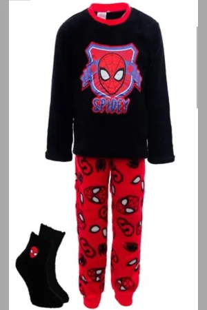 Marvel Spiderman Pyjama Fleece + Sokken /Rood