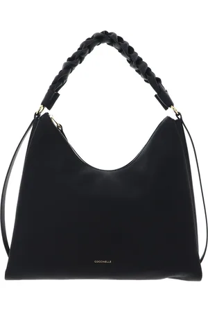 Coccinelle Leren Schoudertas Boheme Grana Double Shoulder Bag Zwart