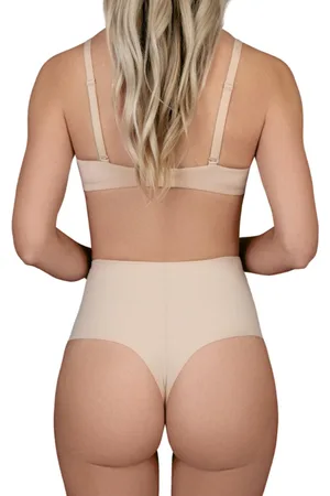 Bye Bra Sculpting Mid Waist String, Lasergesneden Randen, Siliconen Strips, Shapewear Voor Dames, , S