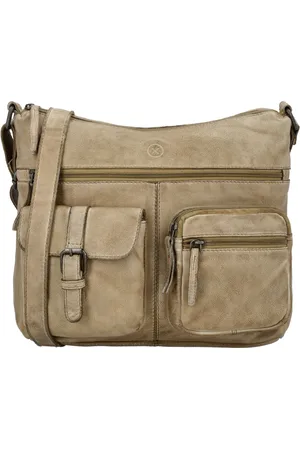 Hide & Stitches Paint Rock Crossbody Schoudertas met Handige Ritsvakken - - 100% Leer