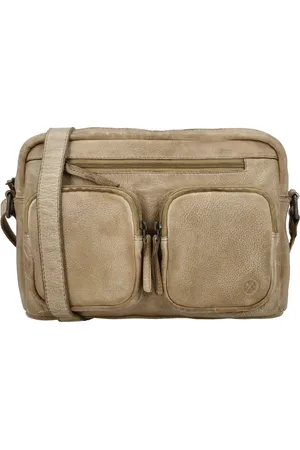 Hide & Stitches Paint Rock Crossbody Schoudertas met Handige Ritsvakken - - 100% Leer