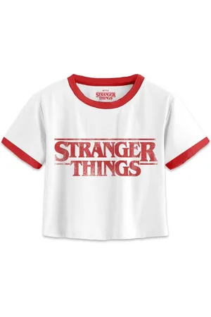 Merkloos Stranger Things Crop top -L- Distressed Logo