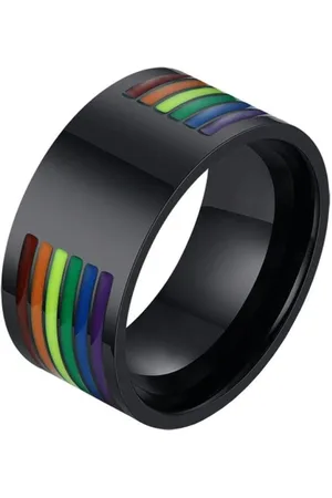 LGT JWLS Regenboog heren ring Edelstaal Zwart-21.5mm