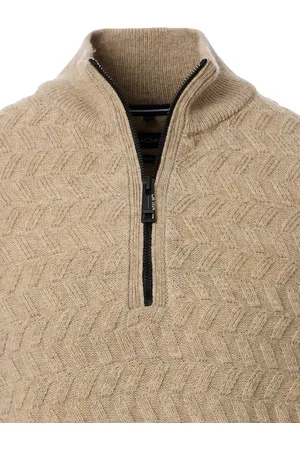 Casa Moda Trui Met Motief Lamswol Opstaande Kraag - M