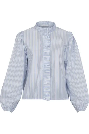 SisterS point Cema-sh5 Dames Blouse - White/light blue