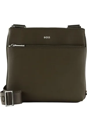 HUGO BOSS Leren Schoudertas Zair Envelope with Zip Bag Taupe