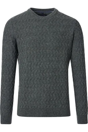 Casa Moda Trui Met Motief Lamswol Ronde Hals - M