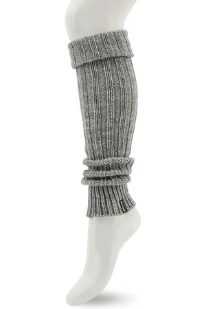 Bonnie Doon Beenwarmers Grijs Unisex Onze Size - Dames en Heren - Sleever - Legwarmer - Grof Gebreid - Wol - 1 paar - Warm - Comfortabel - Licht Grijs mele -Light Grey h.- Mode Accessoire - BE021766.107
