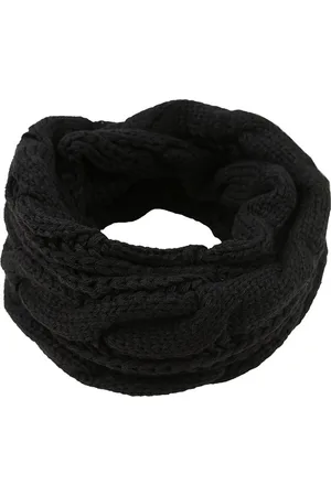 Merkloos 130x26cm dikke gebreide sjaal voor dames - winterwol ronde milieuvriendelijke warme gehaakte sjaal - modieuze geribbelde gebreide sjaal - gebreide gedraaide sjaal - warme effen wollen sjaal voor buiten