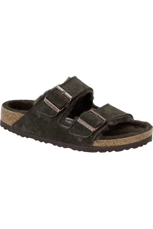 Birkenstock Arizona VL Lammfell Narrow Unisex Pantoffels - Mocha