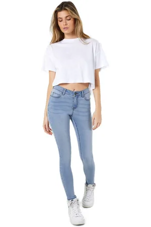 Noisy May Dames Jeans Broeken NMBILLIE skinny Fit Blauw 28W / 30L Volwassenen