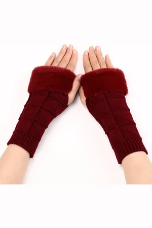 Merkloos 1 paar dames winter warme mouwen, gebreide wanten, lange stretch handschoenen voor dames, herfst en winter dames gebreide halve vinger warme mouwen