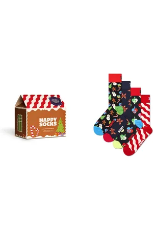 Happy Socks 4-Pack Gingerbread House Socks Gift Set mt 41-46