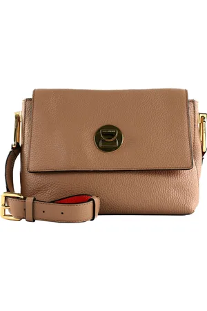 Coccinelle Leren Schoudertas Liya Crossbody Bag Lichtbruin
