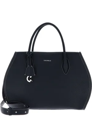 Coccinelle Leren Schoudertas Handtas Lord Handbag Grained Leather Donkerblauw