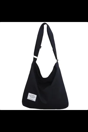 KIOTO Schoudertas - Crossbody tas dames - Tote bag - Handtas school - Laptoptas - Shopper - Canvas Zwart