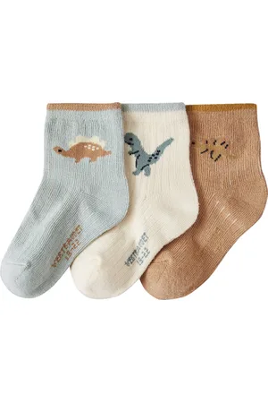 Vertbaudet Set van 3 paar babysokken met dino