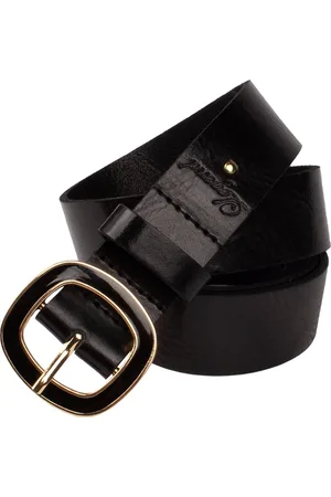LEGEND Dames - Leren Riem - Zwart - 90 cm