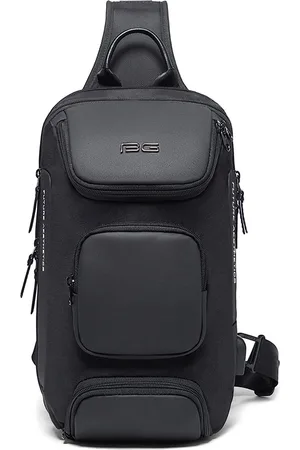 Merkloos VARLIVOO Mode slingtas voor heren Schoudertassen Borsttas met USB-poort Crossbody-tas voor reizen voor wandelen Dagrugzak met hoge capaciteit Waterdichte polyester slingrugzak
