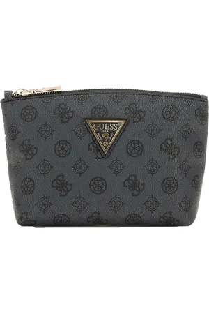 Guess Cosmetische tas Wilder Large Top Zip Cosmetic Bag Donkergrijs