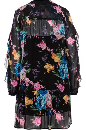 Marc Aurel • zwarte jurk met bloemen • maat 36