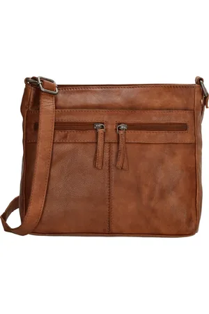 Beagles Maspalomas Crossbody Schoudertas - Handige Ritsvakjes - - 100% Leer