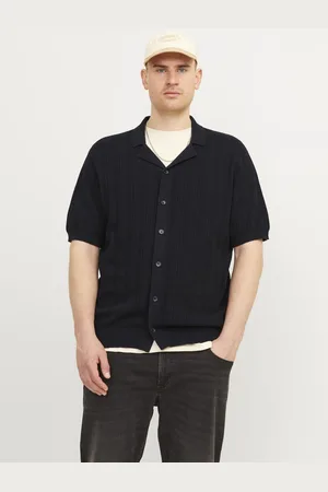 JACK & JONES JACK&JONES - JORVALENCIA STRUCTURE KNIT SS POLO PLS - Heren - Cardigans