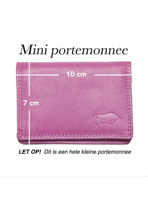 ARRIGO BELLO Dames Portemonnee Mini Leer - Dames Portemonnee Extra Klein