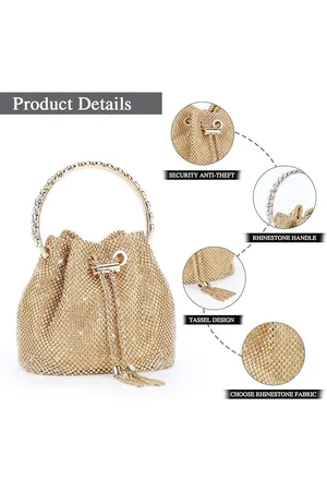 Merkloos Avondtas voor dames, clutch, schoudertas, kleine pailletten, handtas, schoudertas, kettingtas voor bruiloft, feest, disco