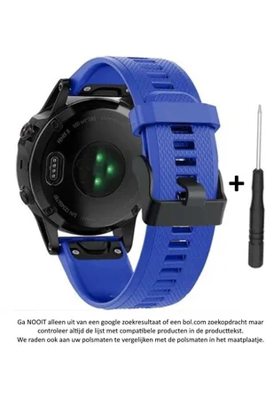 Merkloos Siliconen horlogebandje 26mm Quickfit Compatibel geschikt voor Garmin Fenix 3 / 3 HR / 3 Sapphire / 5X / 6X, D2, Quatix 3, Tactix, Descent MK1, Foretrex 601 en 701 – 26 mm blue smartwatch strap