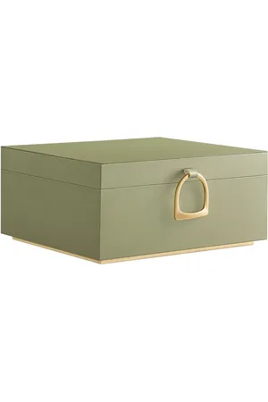 Merkloos Laurel Green Sieradendoos - Organizer Case - Opbergcontainer - MDF-constructie - Fluwelen voering - Compact ontwerp - 20,5 cm x 24 cm x 11 cm