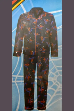 Marvel Spiderman pyjama - flanel - katoen - pyjama set - maat 122/128 - 7/8 jaar