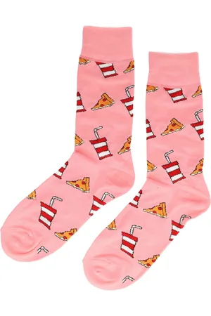 Merkloos Sokken - Pizza Drinken Fastfood - Katoen - Uniseks - Schoenmaat 38-45 Funny Happy Crazy Lol Socks