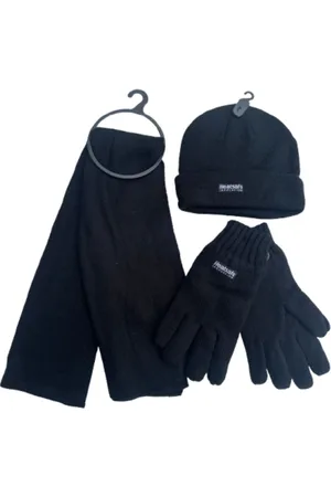 Merkloos Heatsafe | gebreide muts, handschoenen en sjaal | | een maat | dames & heren winterset | thermo handschoenen | gevoerde handschoenen | 3-delig