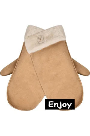 Enjoy Wanten -flueel zachte fijne stof - cognac bruin