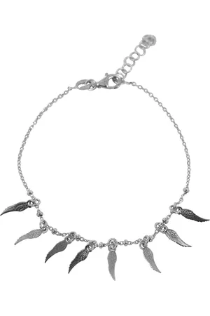Silventi 9NBSAM-190072 Zilveren Armband - Dames - Bedeltjes - Vleugel - 9 x 2,7 mm - Ankerschakel - 16,5 + 3 cm - 7 mm Dik