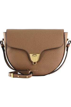 Coccinelle Leren Schoudertas Beat Soft Crossbody Bag Beige