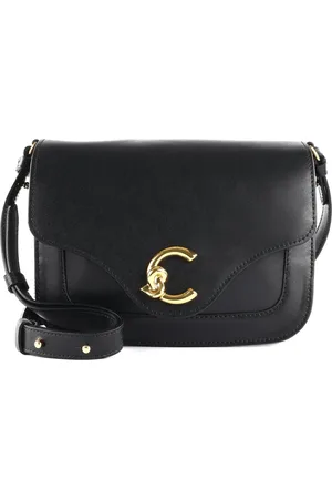 Coccinelle Leren Schoudertas C-Me Calf Cock Crossbody Bag Zwart