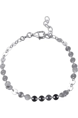 Silventi 9NBSAM-190112 Zilveren Armband - Dames - Rondjes - 4 mm Doorsnee - 16,5 + 3 cm - 7 mm Dik - Rhodium