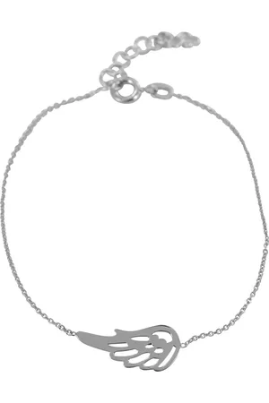 Silventi 9NBSAM-190081 Zilveren Armband - Dames - Bedel - Vleugel - 18 x 8 mm - Ankerschakel - 16,5 + 3 cm - 7 mm Dik - Rhodium