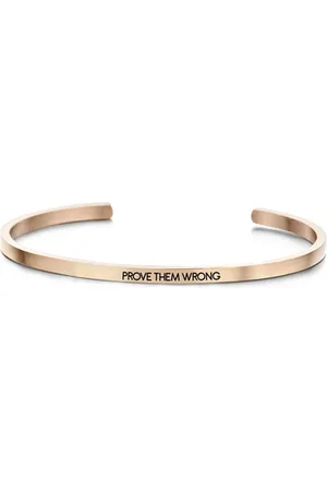 Key Moments 8KM-B00123 - Stalen open bangle met tekst - prove them wrong - zirkonia - one-size