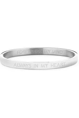 Key Moments In Color 8KM BC0053 Stalen Bangle met tekst - Always in my heart - Grootte 58 x 50 mm