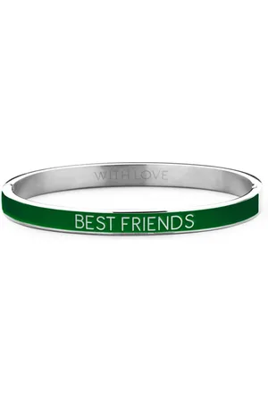 Key Moments 8KM BC0006 Stalen Bangle met Tekst - Best Friends - One-size - / Groen